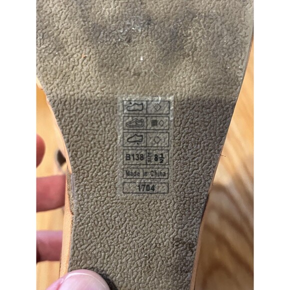 Blowfish Malibu Sandals Womens Size 8.5 Tan Wedge Cork Platform Strappy Buckle - Picture 9 of 12